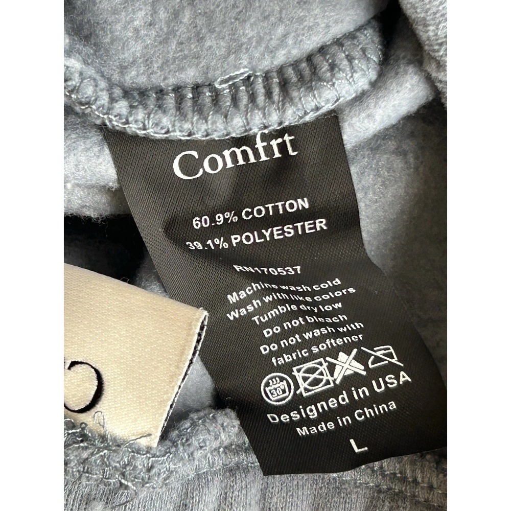Comfrt Fleece Jogger Sweatpants Unisex Adult L Blue Pockets - Picture 5 of 5